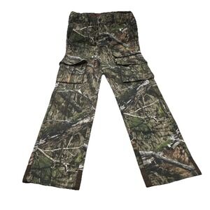 NWOT Mossy Oak Pants S 28x30 Green Camo Camouflage Cargo Straight Elastic Waist